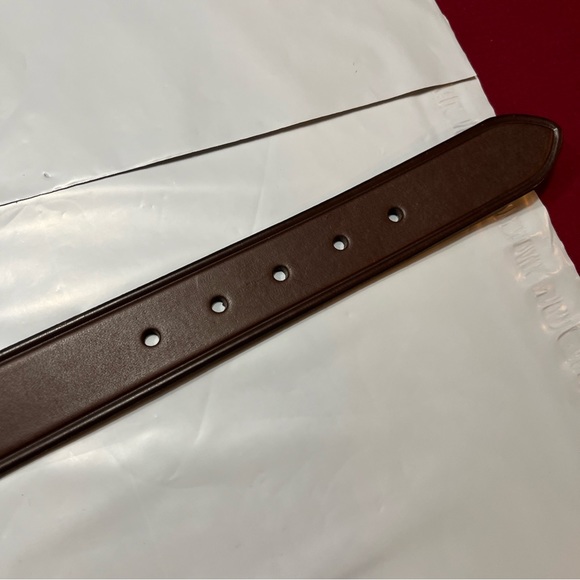 BROWN Argentina Leather Belt size 42 Sectioned, Silver Square Buckle 40-44” art - Picture 14 of 16